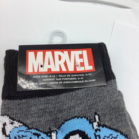 Marvel Captain America Crew Adult Socks Shoe Size 6-12 2 pk Comics Art NEW - Picture 2 of 5